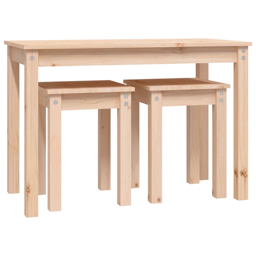 vidaXL Tables gigognes 3 pcs Bois de pin massif
