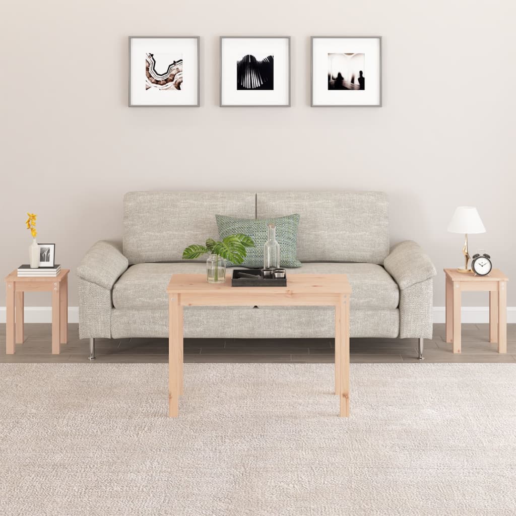 vidaXL Tables gigognes 3 pcs Bois de pin massif