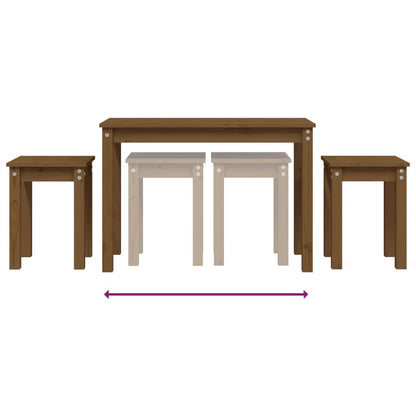 vidaXL Tables gigognes 3 pcs Marron miel Bois de pin massif