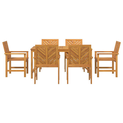 vidaXL Garten Essgruppe 7 pcs Braun Massivholz Akazie