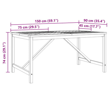 vidaXL Garten Essgruppe 7 pcs Braun Massivholz Akazie