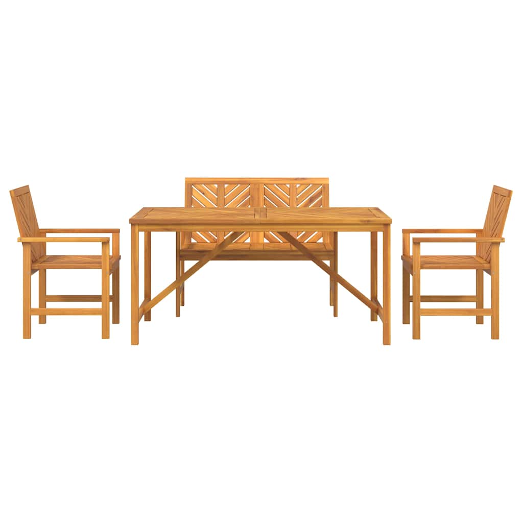 vidaXL Garten Essgruppe 4 pcs Braun Massivholz Akazie