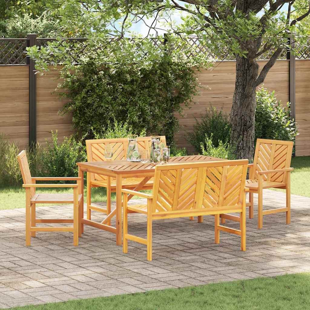 vidaXL Garten Essgruppe 5 pcs Braun Massivholz Akazie
