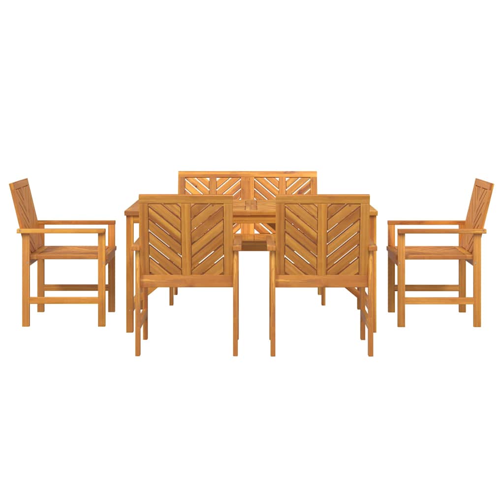 vidaXL Garten Essgruppe 6 pcs Braun Massivholz Akazie