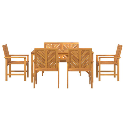 vidaXL Garten Essgruppe 6 pcs Braun Massivholz Akazie