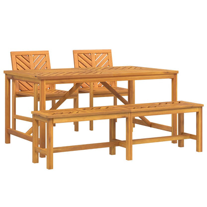 vidaXL Garten Essgruppe 4 pcs Braun Massivholz Akazie