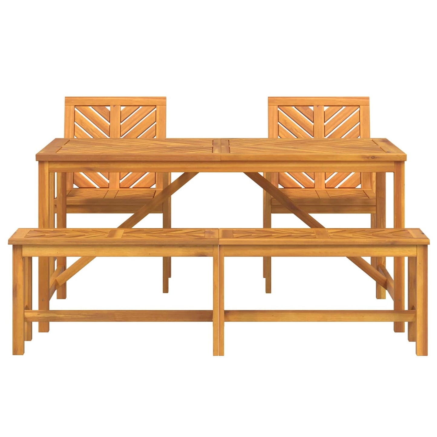 vidaXL Garten Essgruppe 4 pcs Braun Massivholz Akazie