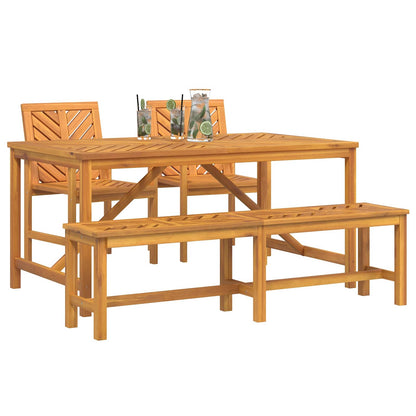 vidaXL Garten Essgruppe 4 pcs Braun Massivholz Akazie