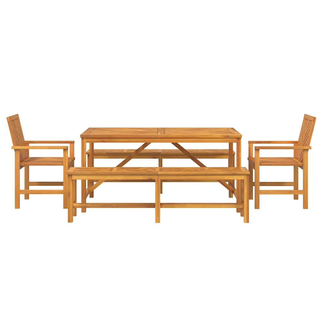 vidaXL Garten Essgruppe 5 pcs Braun Massivholz Akazie