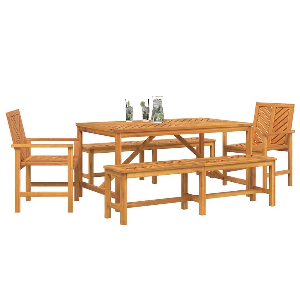 vidaXL Garten Essgruppe 5 pcs Braun Massivholz Akazie