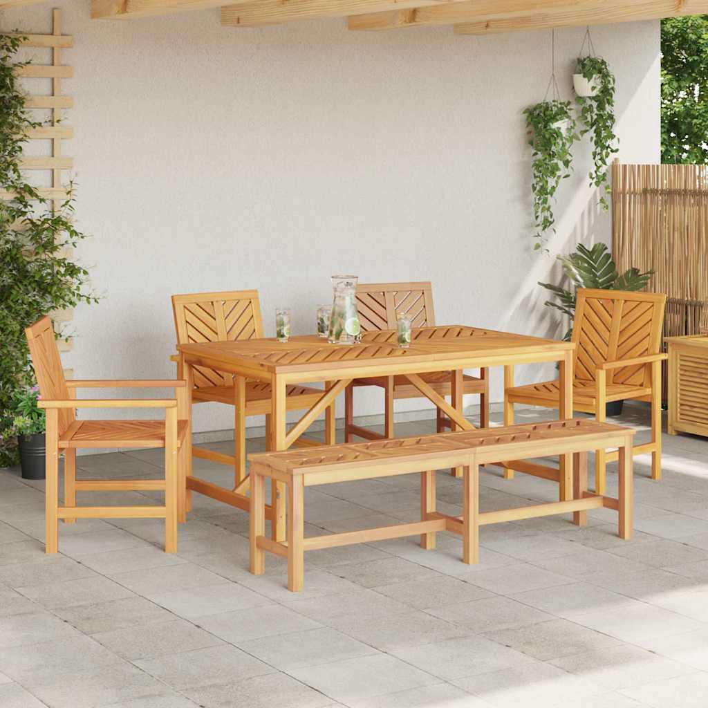 vidaXL Garten Essgruppe 6 pcs Braun Massivholz Akazie
