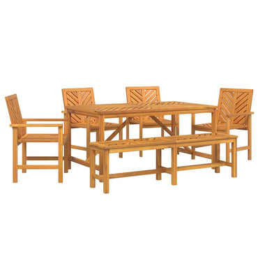 vidaXL Garten Essgruppe 6 pcs Braun Massivholz Akazie