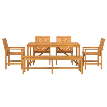 vidaXL Garten Essgruppe 6 pcs Braun Massivholz Akazie