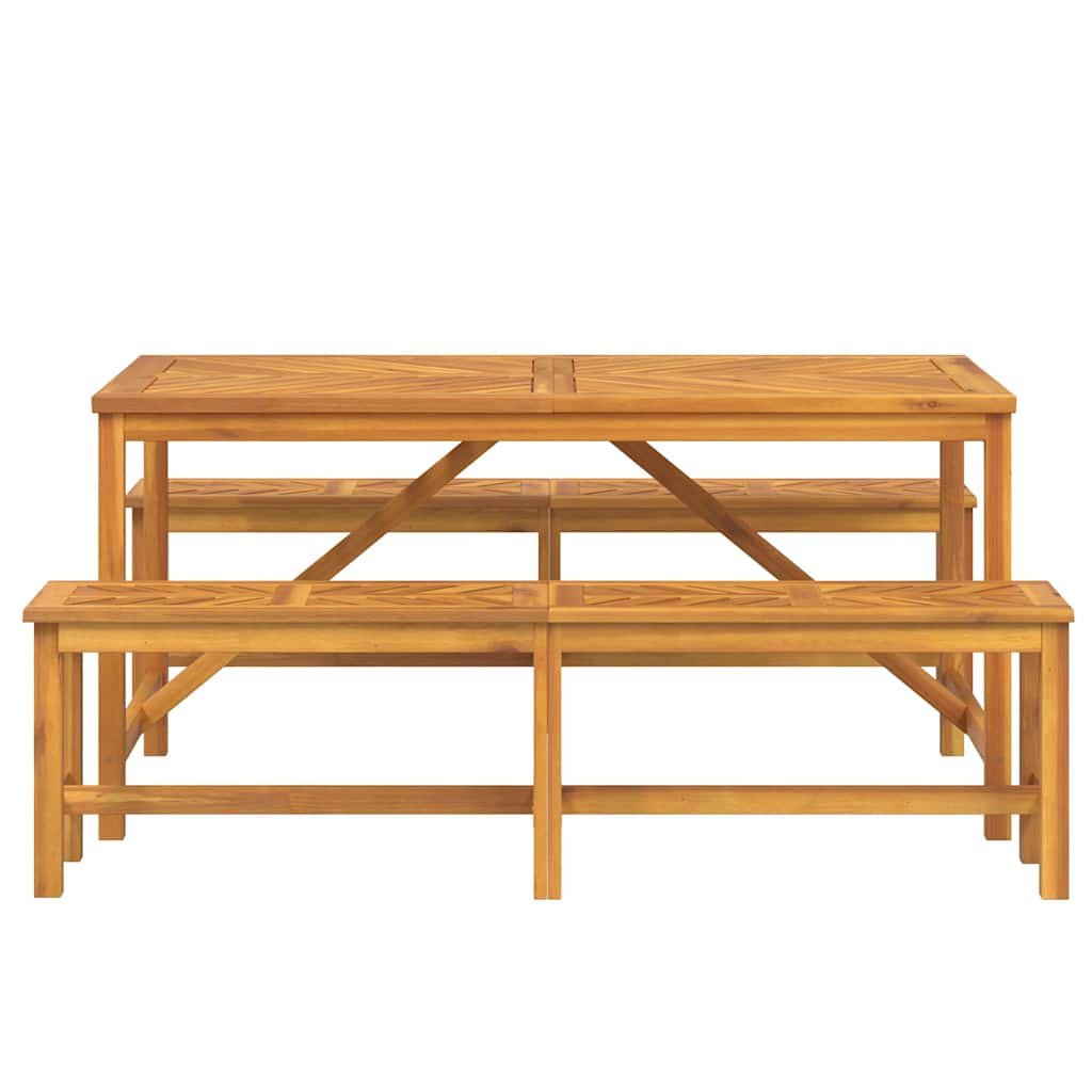 vidaXL Garten Essgruppe 3 pcs Braun Massivholz Akazie
