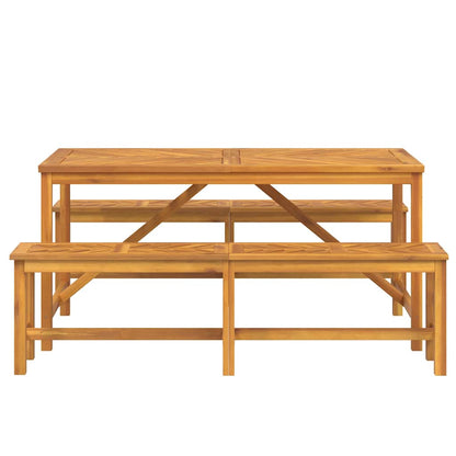 vidaXL Garten Essgruppe 3 pcs Braun Massivholz Akazie