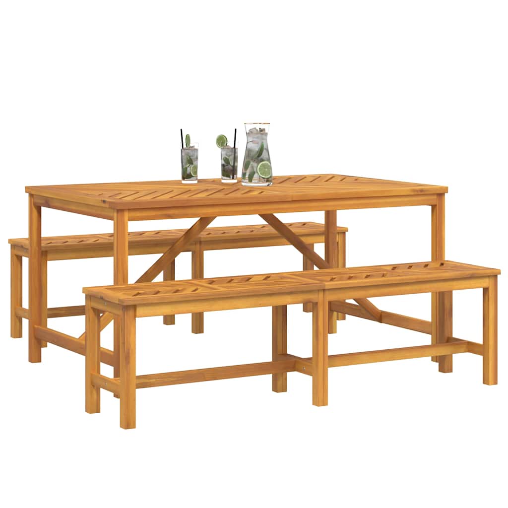 vidaXL Garten Essgruppe 3 pcs Braun Massivholz Akazie