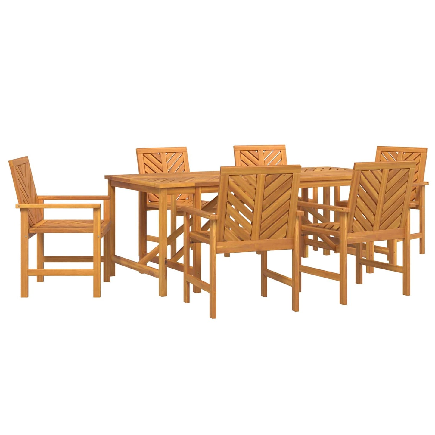 vidaXL Garten Essgruppe 7 pcs Braun Massivholz Akazie