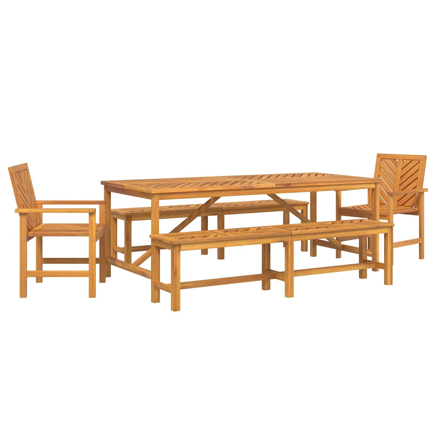 Garten Essgruppe 5 pcs Braun Massivholz Akazie