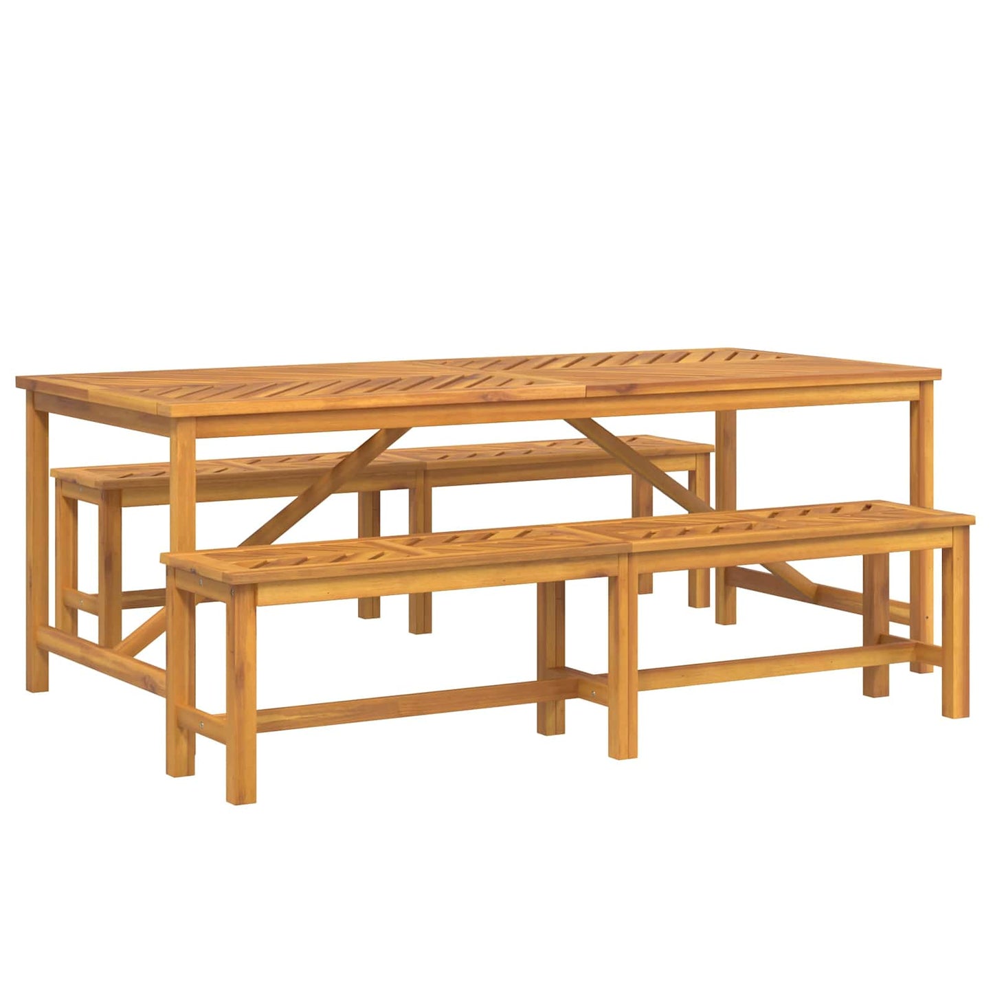 Garten Essgruppe 3 pcs Braun Massivholz Akazie