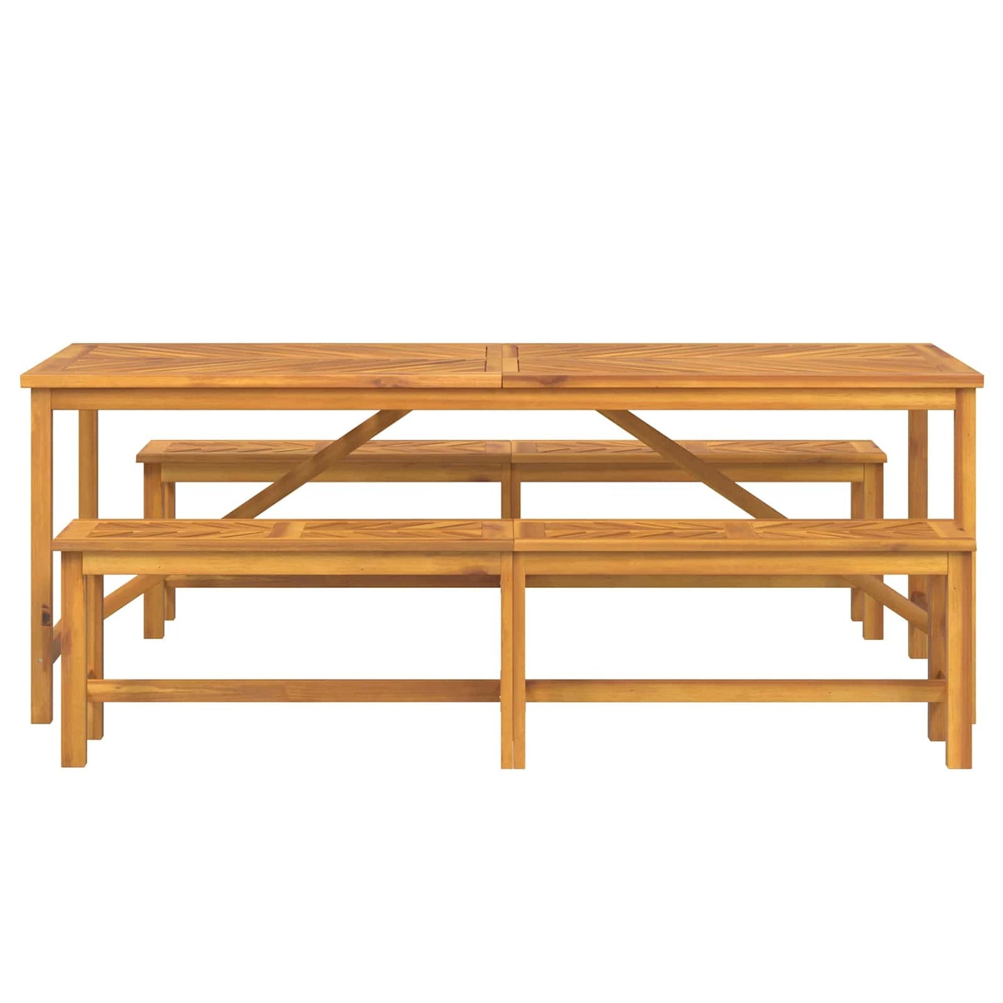 Garten Essgruppe 3 pcs Braun Massivholz Akazie