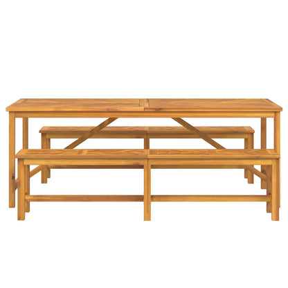 Garten Essgruppe 3 pcs Braun Massivholz Akazie