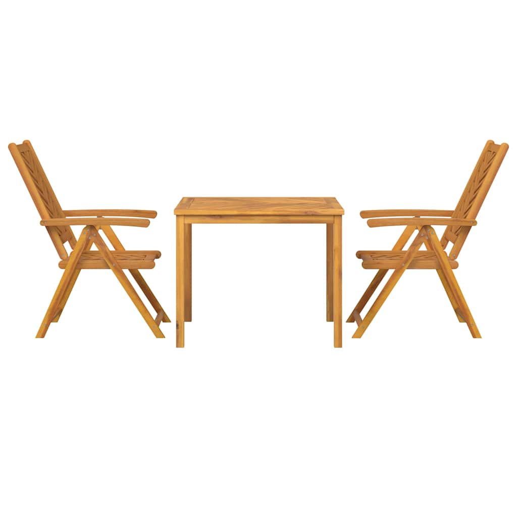 vidaXL Garten Essgruppe 3 pcs Braun Massivholz Akazie