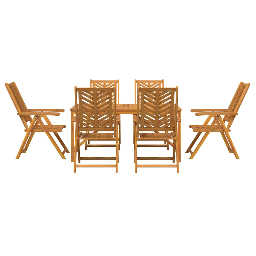vidaXL Garten Essgruppe 7 pcs Braun Massivholz Akazie