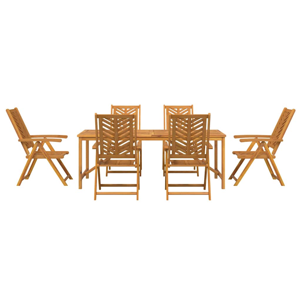 vidaXL Garten Essgruppe 7 pcs Braun Massivholz Akazie