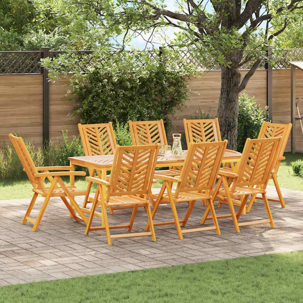 vidaXL Garten Essgruppe 9 pcs Braun Massivholz Akazie