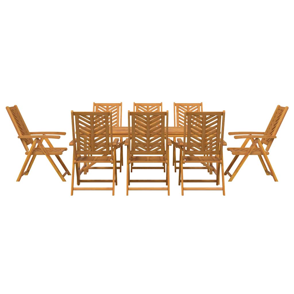 vidaXL Garten Essgruppe 9 pcs Braun Massivholz Akazie