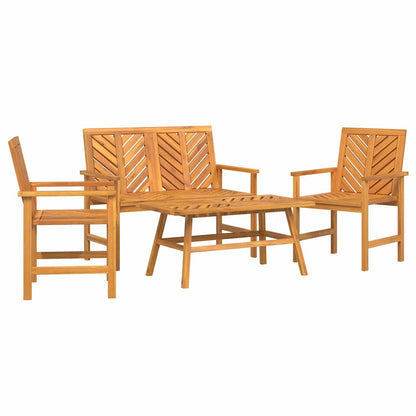 Garten-Lounge-Set 4 pcs Braun Massivholz Akazie