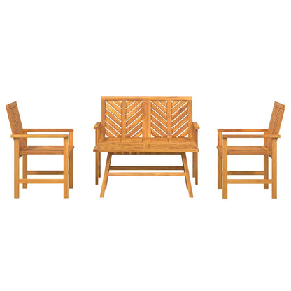 Garten-Lounge-Set 4 pcs Braun Massivholz Akazie
