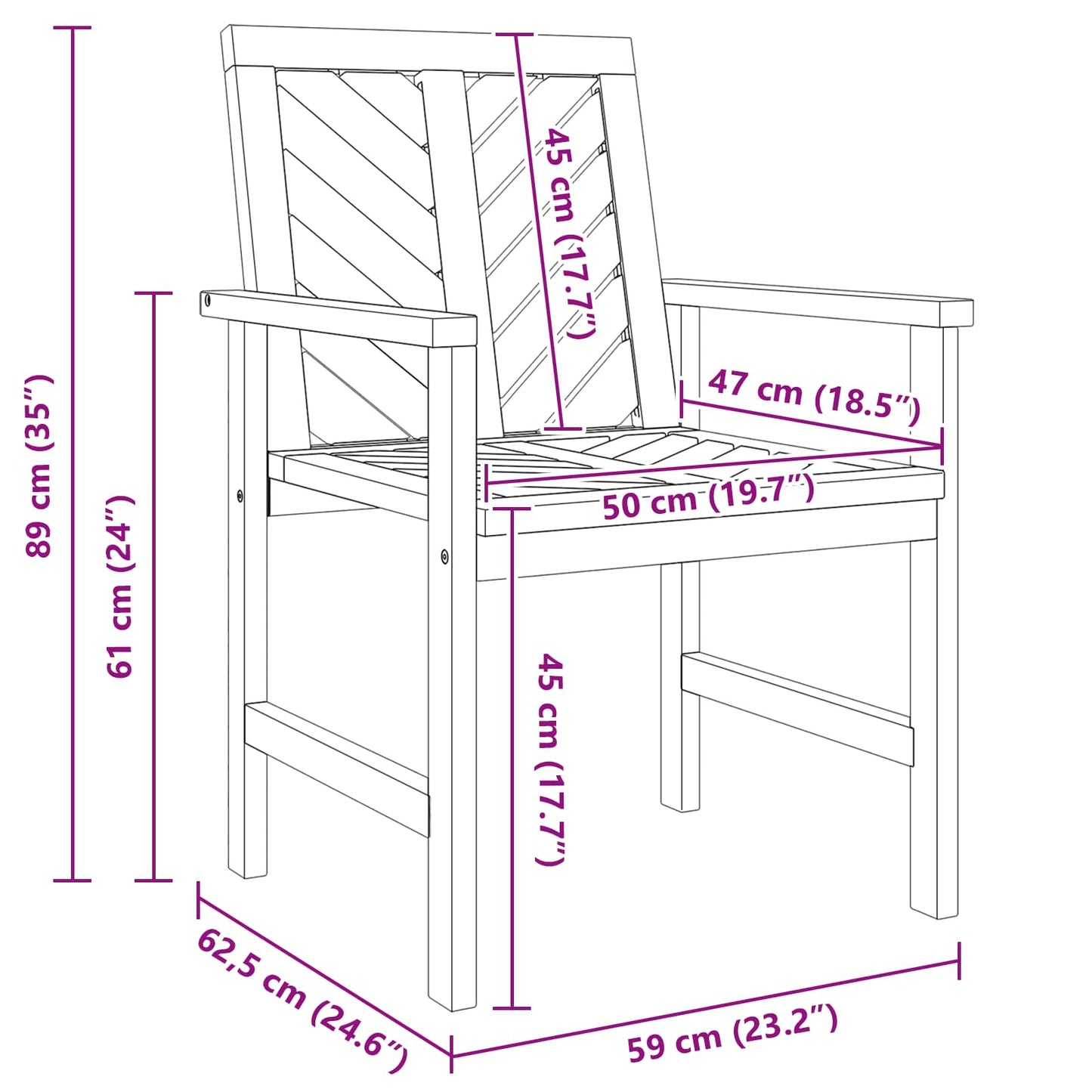 Garten-Lounge-Set 5 pcs Braun Massivholz Akazie