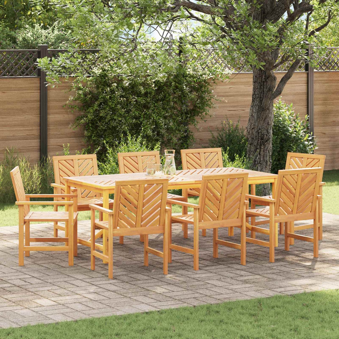 vidaXL Esszimmerstuhl 8 pcs Natur 62,5 x 59 x 89 cm Massivholz Akazie