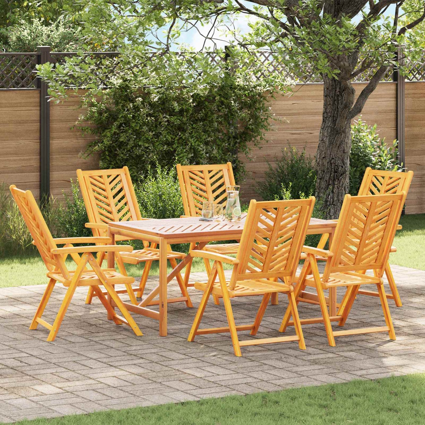 vidaXL Gartenstuhl 6 pcs Braun 57 x 72 x 109 cm Massivholz Akazie