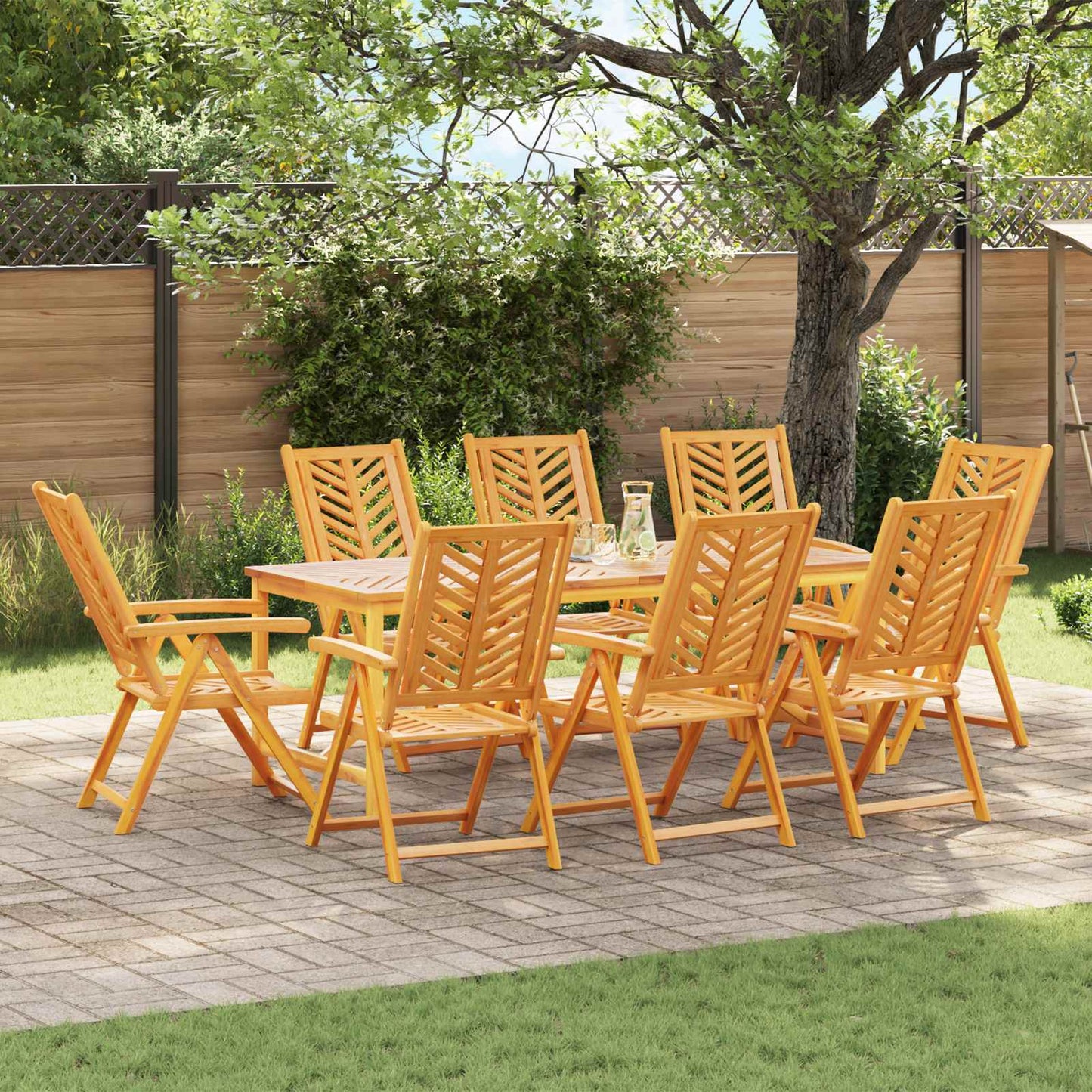 vidaXL Gartenstuhl 8 pcs Braun 57 x 72 x 109 cm Massivholz Akazie