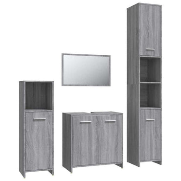 vidaXL Ensemble de meubles de salle de bain 4 pcs Gris Sonoma Aggloméré