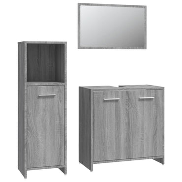 vidaXL Ensemble de meubles de salle de bain 3 pcs Gris Aggloméré Sonoma