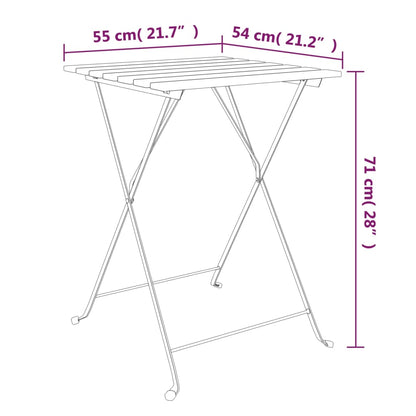 vidaXL Bistrotisch Klappbar 55x54x71 cm Massivholz Akazie und Stahl