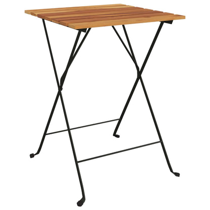vidaXL Bistrotisch Klappbar 55x54x71 cm Massivholz Teak und Stahl