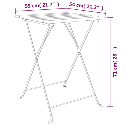 vidaXL Bistrotisch Klappbar 55x54x71 cm Massivholz Teak und Stahl