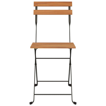 vidaXL Bistrostühle 4 Stk. Klappbar Massivholz Teak und Stahl