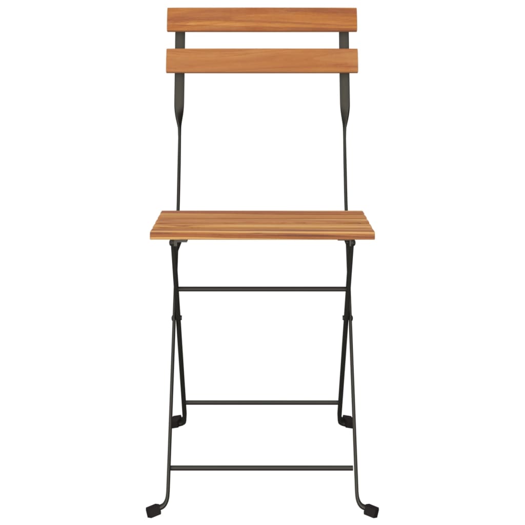 vidaXL Bistrostühle 4 Stk. Klappbar Massivholz Teak und Stahl