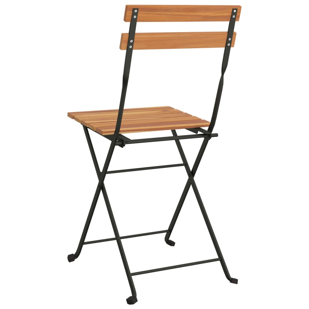vidaXL Bistrostühle 4 Stk. Klappbar Massivholz Teak und Stahl