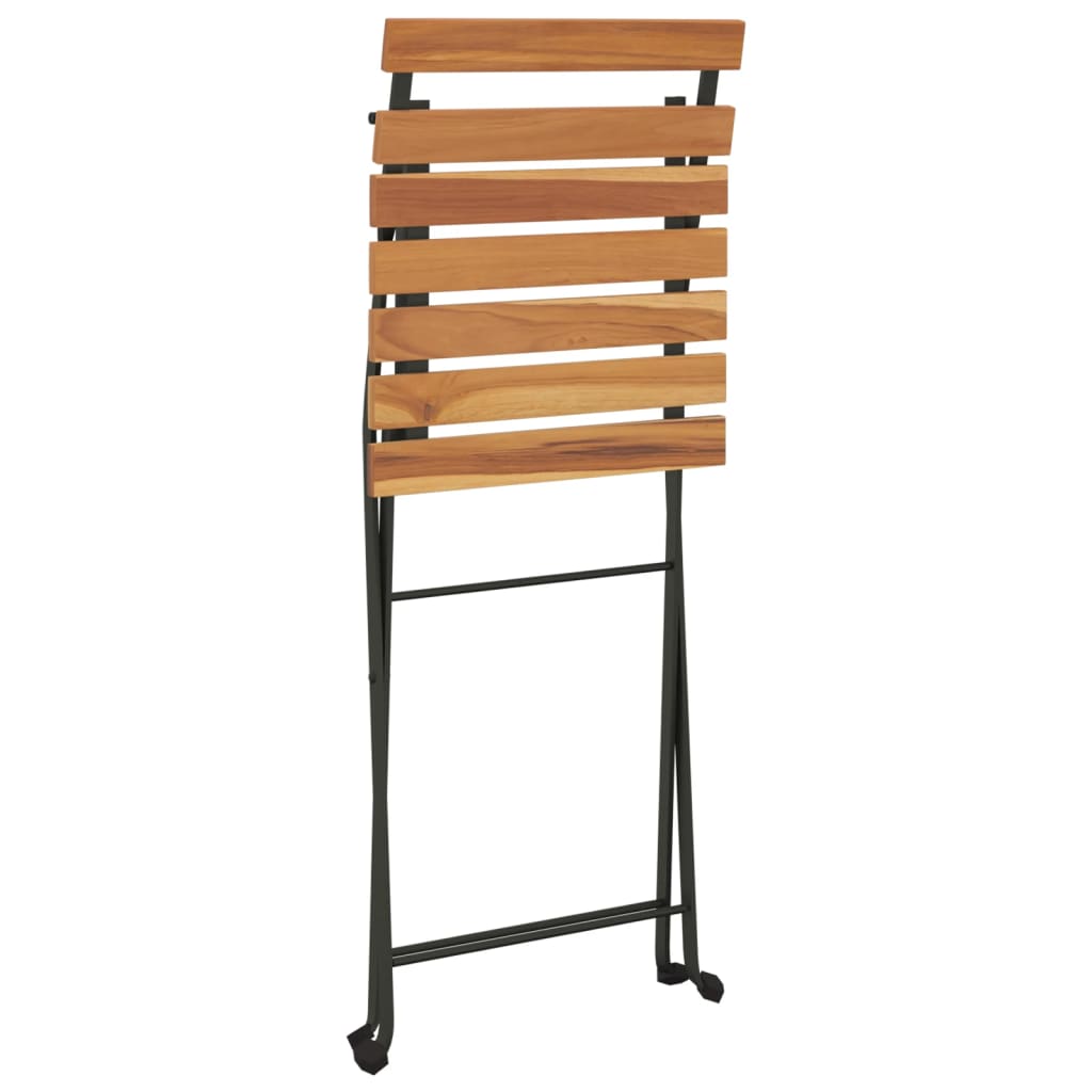 vidaXL Bistrostühle 4 Stk. Klappbar Massivholz Teak und Stahl
