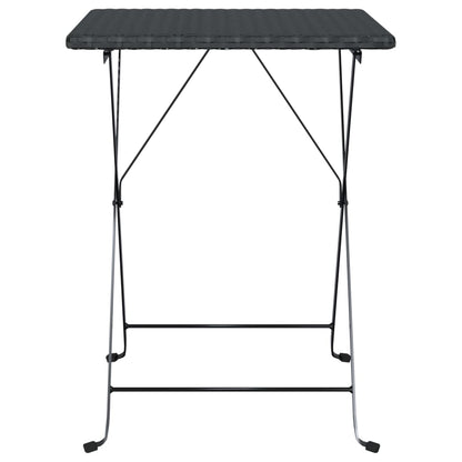 vidaXL Bistrotisch Klappbar Schwarz 55x54x71 cm Poly Rattan