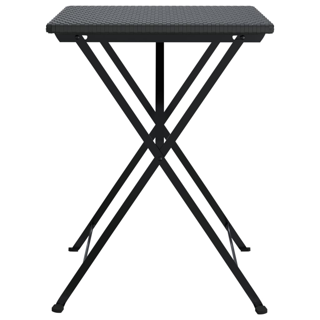 vidaXL Bistrotisch Klappbar Schwarz 55x54x71 cm Poly Rattan