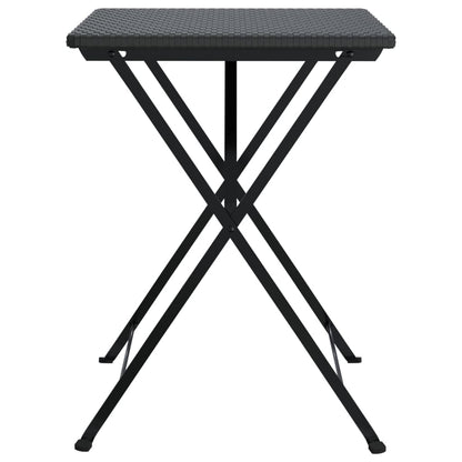 vidaXL Bistrotisch Klappbar Schwarz 55x54x71 cm Poly Rattan