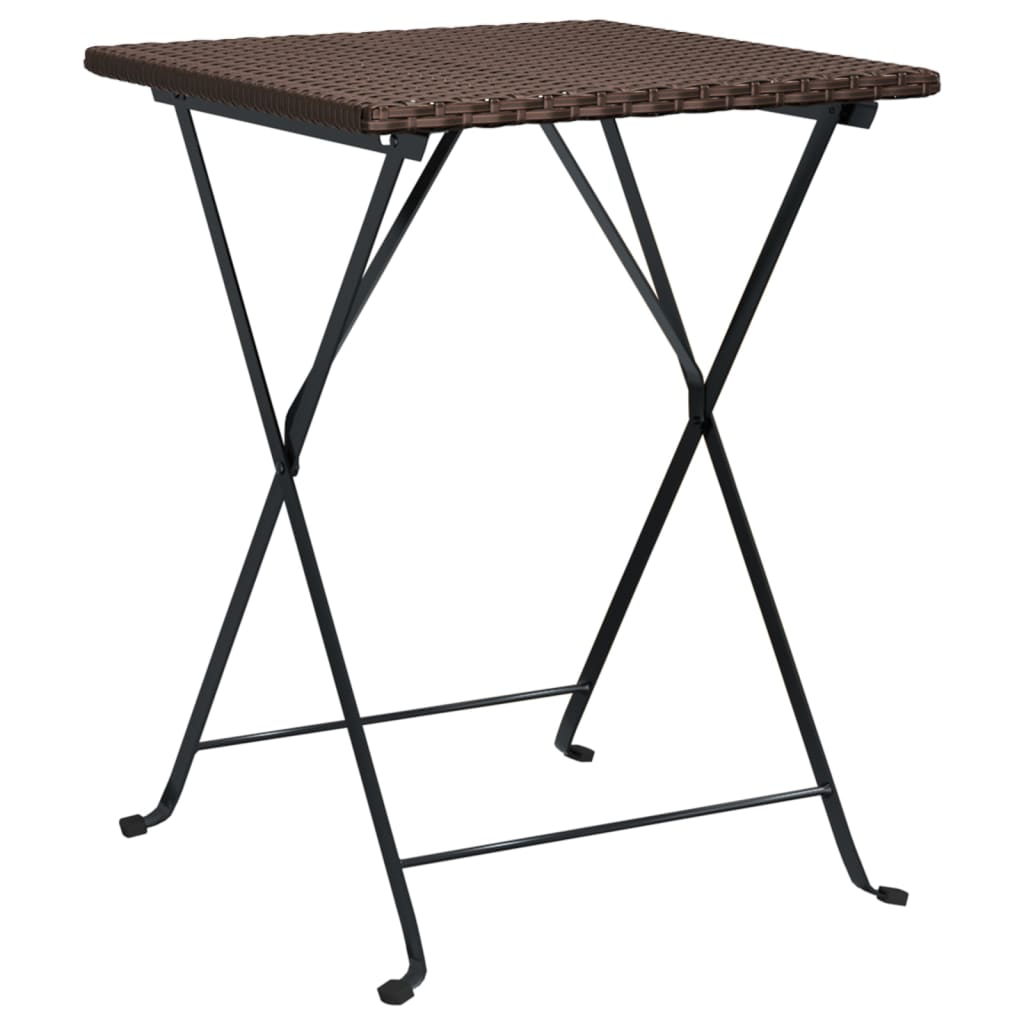 vidaXL Bistrotisch Klappbar Braun 55x54x71 cm Poly Rattan