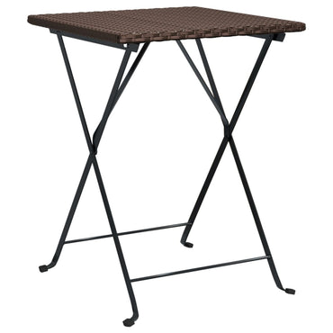 vidaXL Bistrotisch Klappbar Braun 55x54x71 cm Poly Rattan